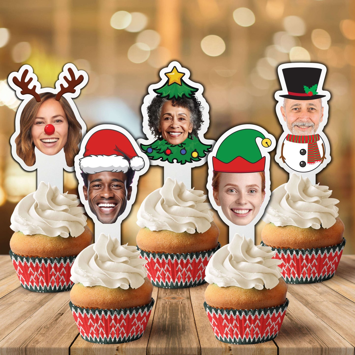 Christmas Cut-Out Cupcake Toppers