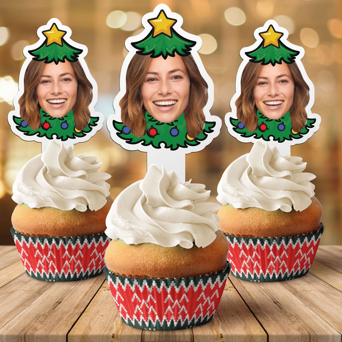 Christmas Cut-Out Cupcake Toppers