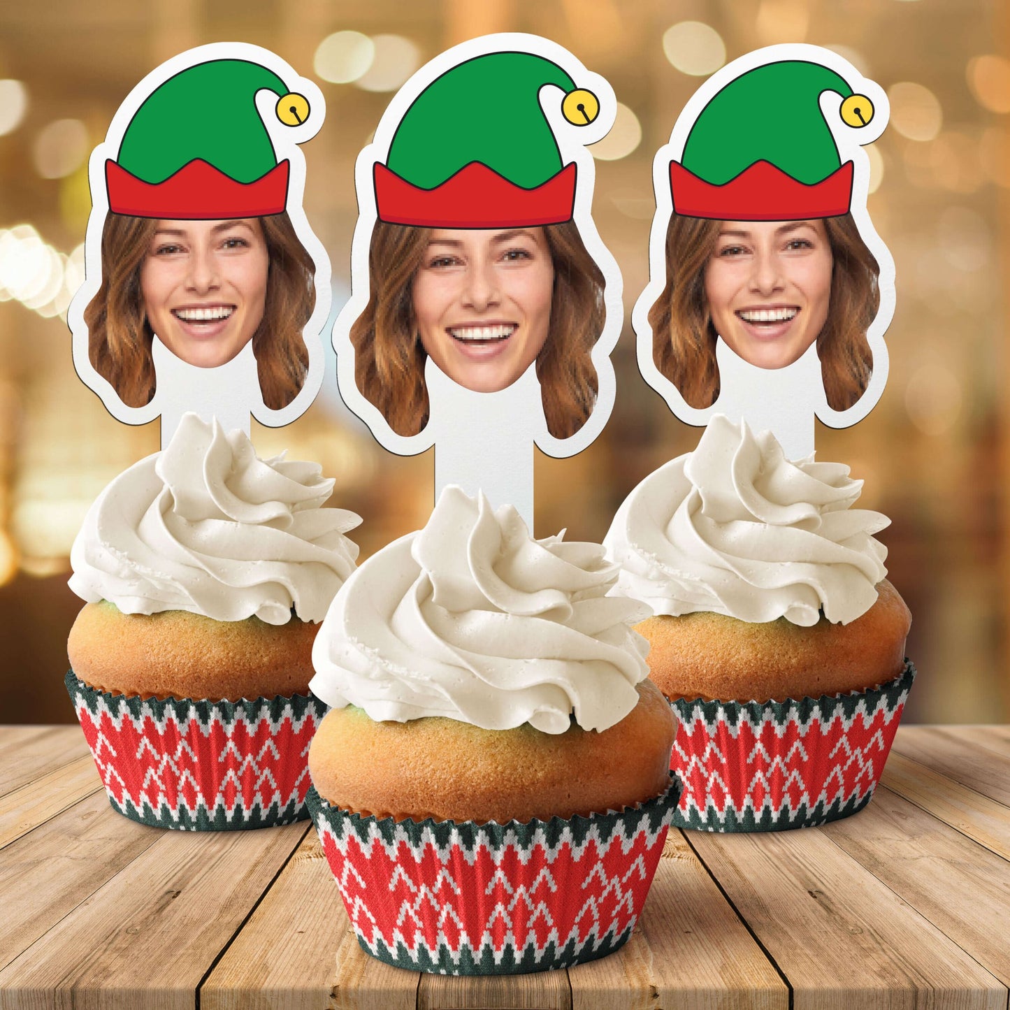 Christmas Cut-Out Cupcake Toppers